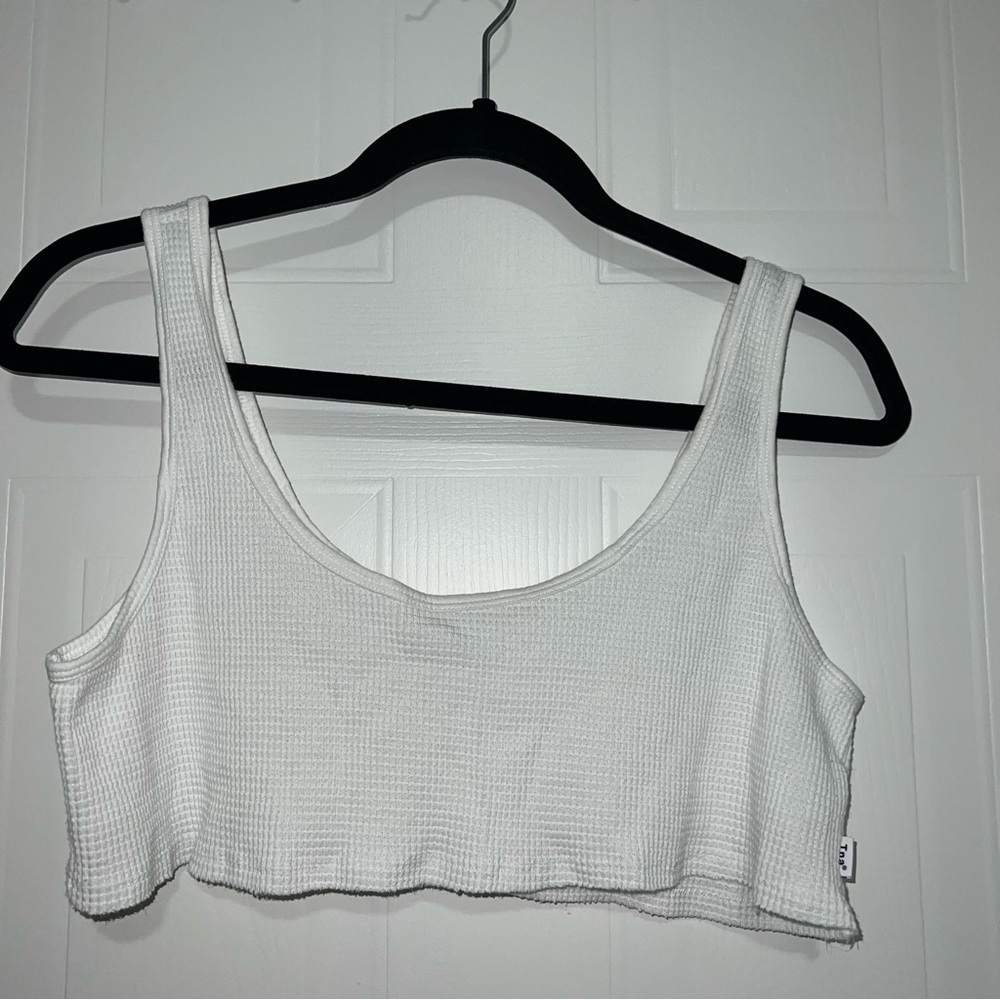TNA White Crop Tank Top